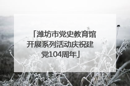 潍坊市党史教育馆开展系列活动庆祝建党104周年