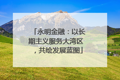 永明金融：以长期主义服务大湾区，共绘发展蓝图