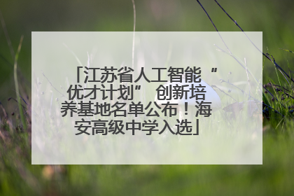 江苏省人工智能“优才计划” 创新培养基地名单公布！海安高级中学入选