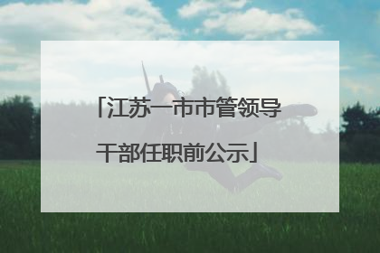 江苏一市市管领导干部任职前公示