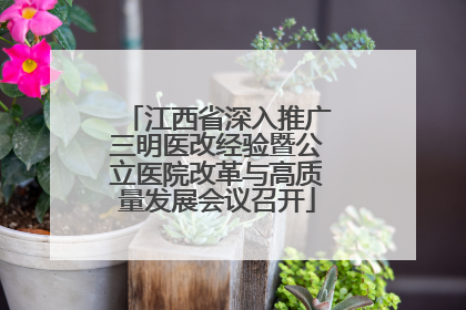 江西省深入推广三明医改经验暨公立医院改革与高质量发展会议召开