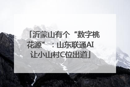 沂蒙山有个“数字桃花源”：山东联通AI让小山村C位出道