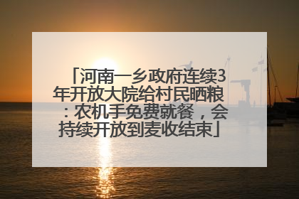 河南一乡政府连续3年开放大院给村民晒粮：农机手免费就餐，会持续开放到麦收结束