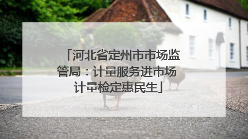 河北省定州市市场监管局：计量服务进市场 计量检定惠民生