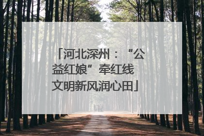 河北深州：“公益红娘”牵红线 文明新风润心田