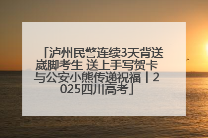 泸州民警连续3天背送崴脚考生 送上手写贺卡与公安小熊传递祝福丨2025四川高考