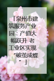 泉州市建筑服务产业园：产值大幅跃升 老工业区实现“破茧成蝶”