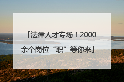 法律人才专场！2000余个岗位“职”等你来
