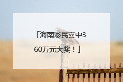 海南彩民喜中360万元大奖！