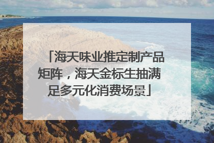 海天味业推定制产品矩阵，海天金标生抽满足多元化消费场景
