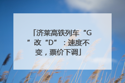 济莱高铁列车“G”改“D”：速度不变，票价下调