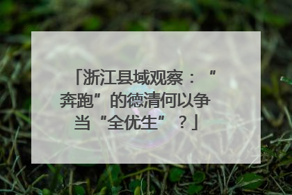 浙江县域观察：“奔跑”的德清何以争当“全优生”？
