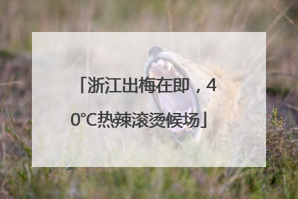 浙江出梅在即，40℃热辣滚烫候场