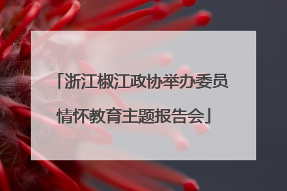 浙江椒江政协举办委员情怀教育主题报告会