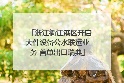 浙江衢江港区开启大件设备公水联运业务 首单出口瑞典