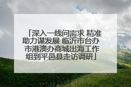 深入一线问需求 精准助力谋发展 临沂市台办 市港澳办商城出海工作组到平邑县走访调研
