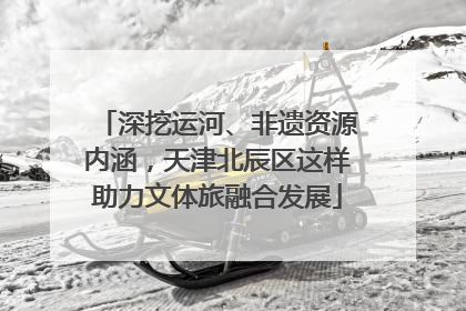 深挖运河、非遗资源内涵，天津北辰区这样助力文体旅融合发展