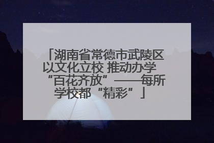 湖南省常德市武陵区以文化立校 推动办学“百花齐放”——每所学校都“精彩”