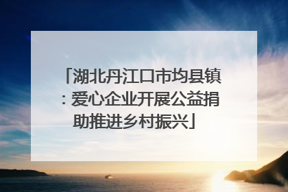 湖北丹江口市均县镇：爱心企业开展公益捐助推进乡村振兴