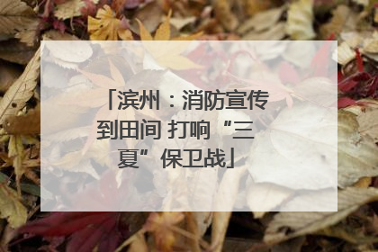 滨州：消防宣传到田间 打响“三夏”保卫战