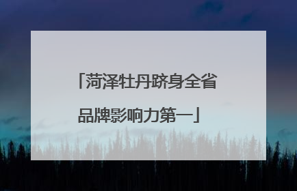 菏泽牡丹跻身全省品牌影响力第一