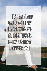 菏泽市鄄城县召开支持明康原料药创新孵化园高质量发展座谈会