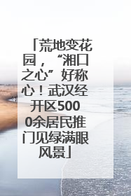 荒地变花园，“湘口之心”好称心！武汉经开区5000余居民推门见绿满眼风景