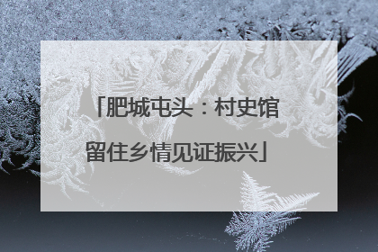 肥城屯头：村史馆留住乡情见证振兴