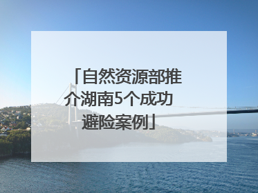 自然资源部推介湖南5个成功避险案例
