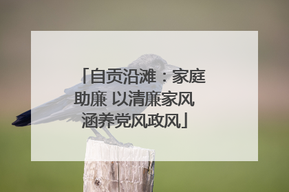 自贡沿滩：家庭助廉 以清廉家风涵养党风政风