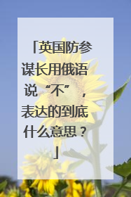 英国防参谋长用俄语说“不”，表达的到底什么意思？