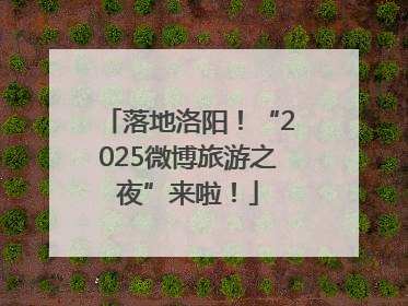 落地洛阳！“2025微博旅游之夜”来啦！