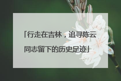 行走在吉林，追寻陈云同志留下的历史足迹