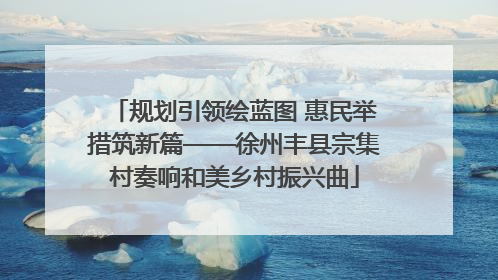规划引领绘蓝图 惠民举措筑新篇——徐州丰县宗集村奏响和美乡村振兴曲