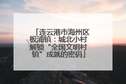 连云港市海州区板浦镇：城北小村解锁“全国文明村镇”成就的密码