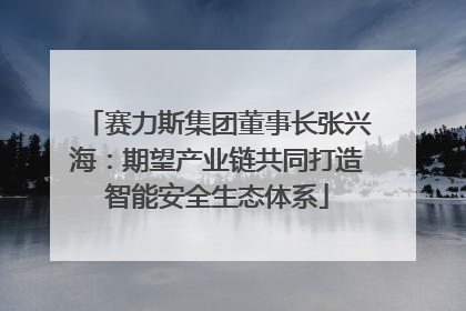 赛力斯集团董事长张兴海：期望产业链共同打造智能安全生态体系
