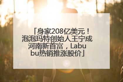 身家208亿美元！泡泡玛特创始人王宁成河南新首富，Labubu热销推涨股价