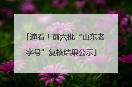 速看！前六批“山东老字号”复核结果公示