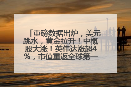 重磅数据出炉，美元跳水，黄金拉升！中概股大涨！英伟达涨超4%，市值重返全球第一！黄仁勋计划出售至多600万股股票