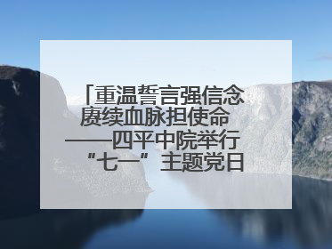 重温誓言强信念 赓续血脉担使命——四平中院举行“七一”主题党日活动庆祝建党104周年