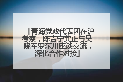 青海党政代表团在沪考察，陈吉宁龚正与吴晓军罗东川座谈交流，深化合作对接