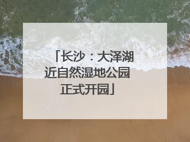 长沙：大泽湖近自然湿地公园正式开园