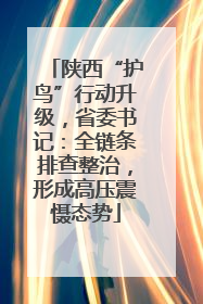 陕西“护鸟”行动升级，省委书记：全链条排查整治，形成高压震慑态势