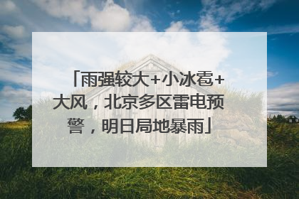 雨强较大+小冰雹+大风，北京多区雷电预警，明日局地暴雨
