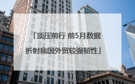 顶压前行 前5月数据折射我国外贸较强韧性