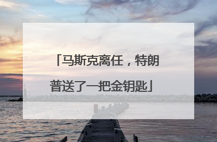马斯克离任，特朗普送了一把金钥匙