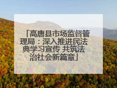 高唐县市场监督管理局：深入推进民法典学习宣传 共筑法治社会新篇章