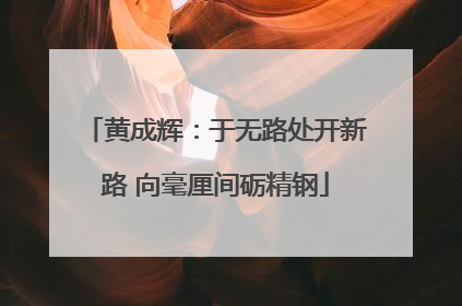 黄成辉：于无路处开新路 向毫厘间砺精钢