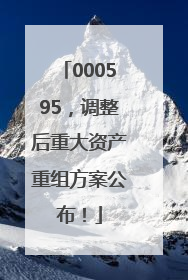 000595，调整后重大资产重组方案公布！