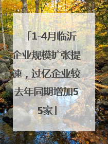 1-4月临沂企业规模扩张提速，过亿企业较去年同期增加55家
